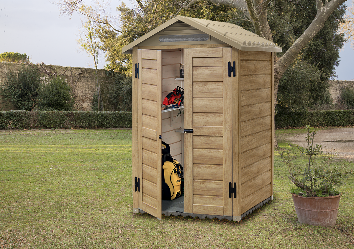 CASETTA TUSCANY EVO 120 IN PVC 1 PORTA GARDEN COTTAGE RICOVERO