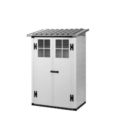 Tuscany Evo Grey 100 2P – casetta da giardino in PVC, colore grigio